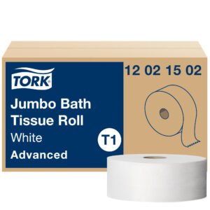 Tork® T1 Advanced Jumbo Bath Tissue Roll - White 2-Ply 6x1600