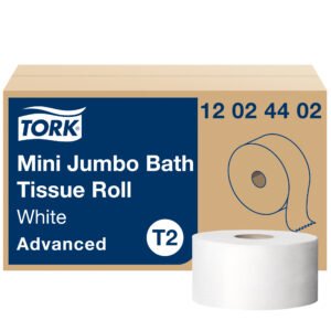 Tork® T2 Advanced Mini Jumbo Toilet Paper - White 2-Ply 12x750
