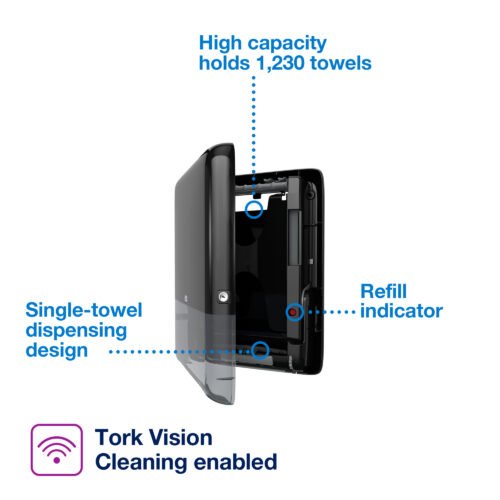 552538-e-com-2-feature-1-na Tork PeakServe® Mini Continuous™ Hand Towel Dispenser - Black