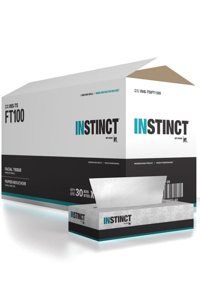 Instinct 30 X 100 Sheet Facial Tissue White