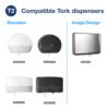 t2-e-com-2-compatible-dispensers-na TorkĀ® T2 Advanced Mini Jumbo Toilet Paper - White 2-Ply 12x750