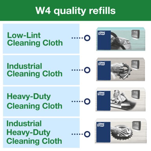 w4-e-com-2-compatible-refills-na Tork Folded Wipercloth Dispenser Red